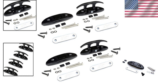 Durable 4-1/2 Inch Folding Dock Cleats - Marine-Grade Stainless Steel (Set of 4)