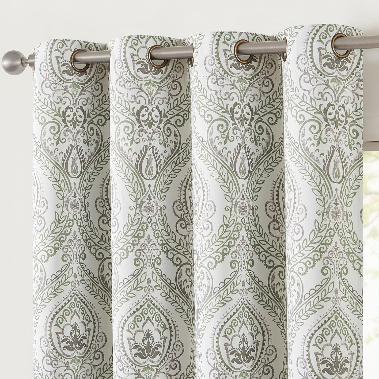 Elegant Sage Green Blackout Drapes 96" Long - Grommet Thermal Insulated Panels