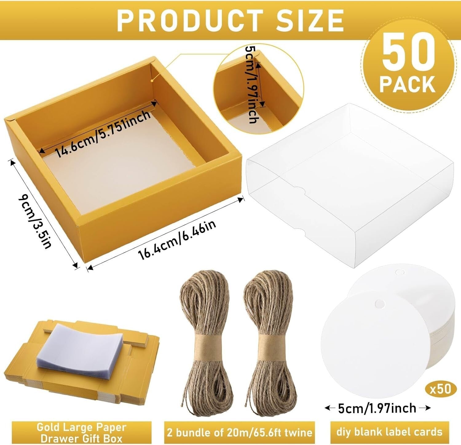 50 Elegant Kraft Gift Boxes with Window - Perfect for Soap and Jewelry Gifts