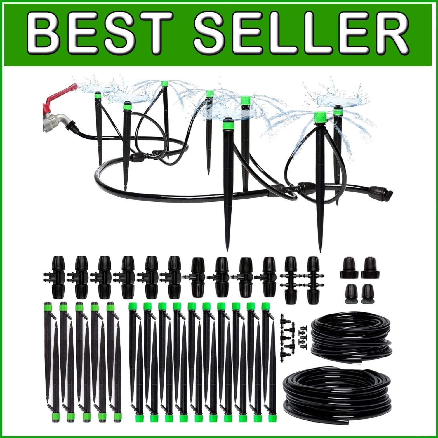 Adjustable Drip Irrigation System for Raised Beds and Greenhouses - Easy Setup!