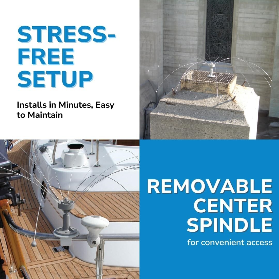 Easy-to-Install Daddi Long Legs Bird Deterrent - Protects Boats & HVAC Units