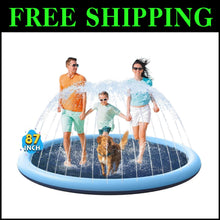 Load image into Gallery viewer, Kid-Friendly 87-Inch Water Sprinkler Mat - Safe Non-Slip Design for Outdoor Play