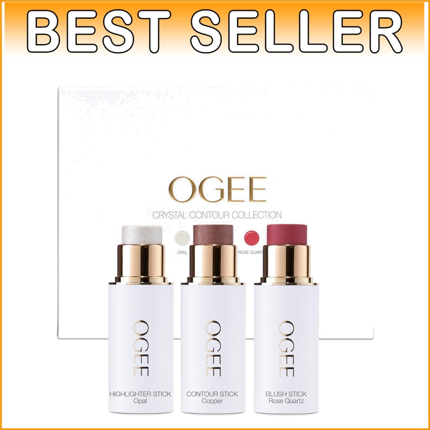 Crystal Contour Collection: Lightweight Organic Makeup Trio for Effortless Glow