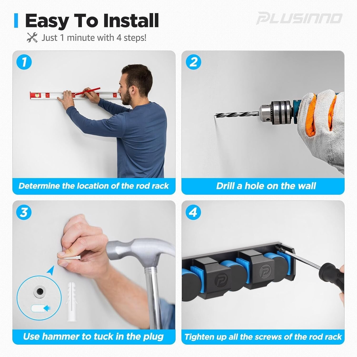 Heavy-Duty Fishing Rod Rack - V6 Holders for Garage & Stylish Organization