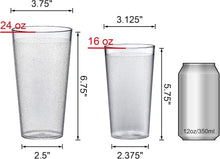 Load image into Gallery viewer, Shatter-Proof 12-Cups Set - 16oz &amp; 24oz Dishwasher-Safe Plastic Tumblers