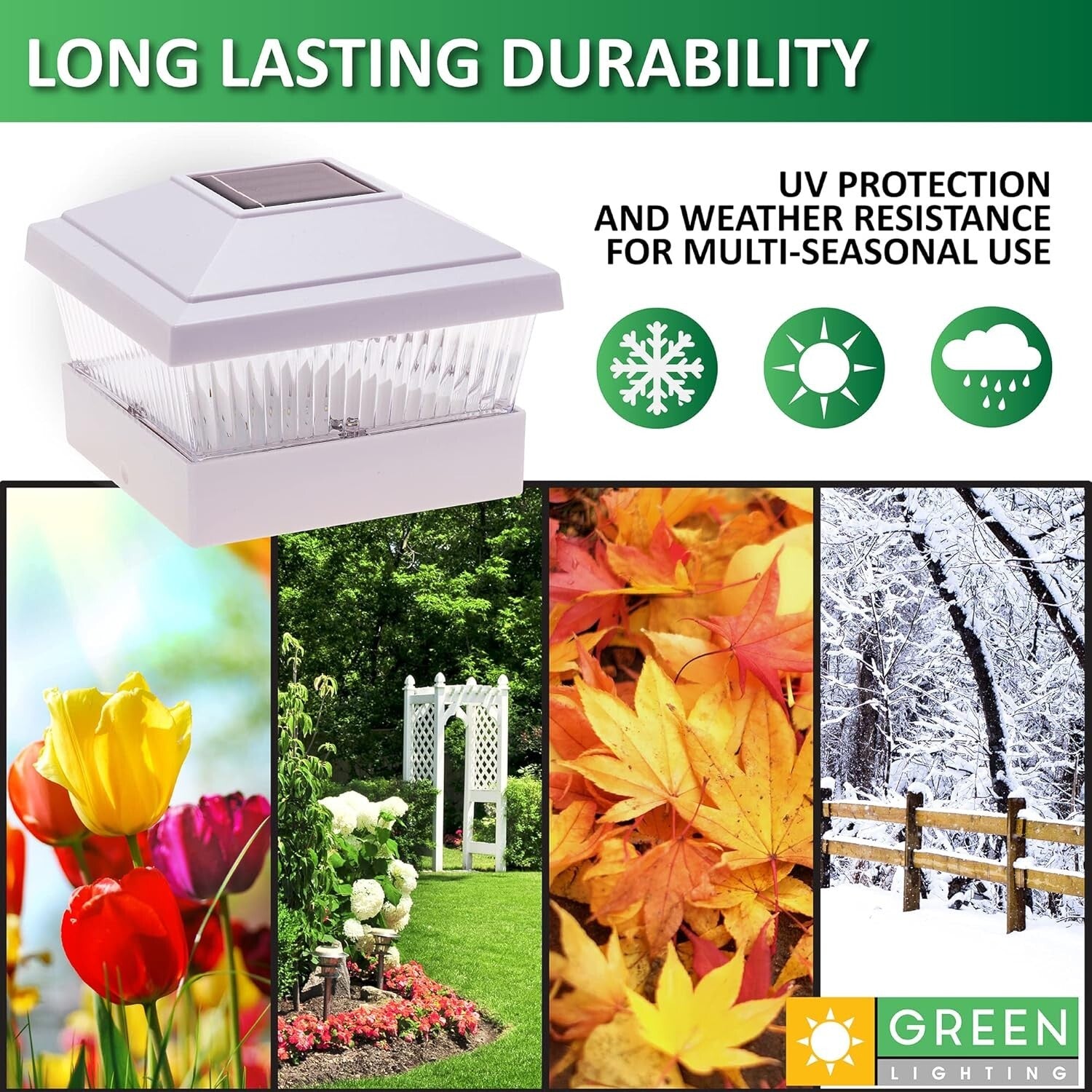 Classic White Solar Post Lights - 12 Adjustable LED Pathway Fixtures, Waterproof