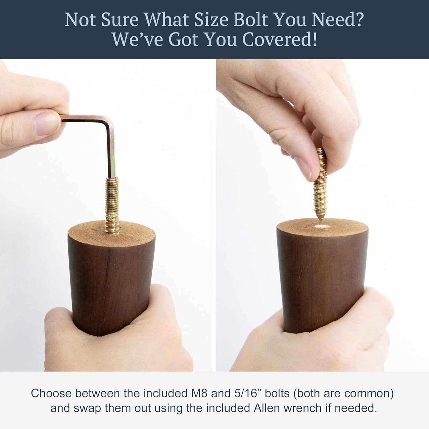 Versatile Walnut Furniture Legs for Any Style - DIY Installation Kit Included