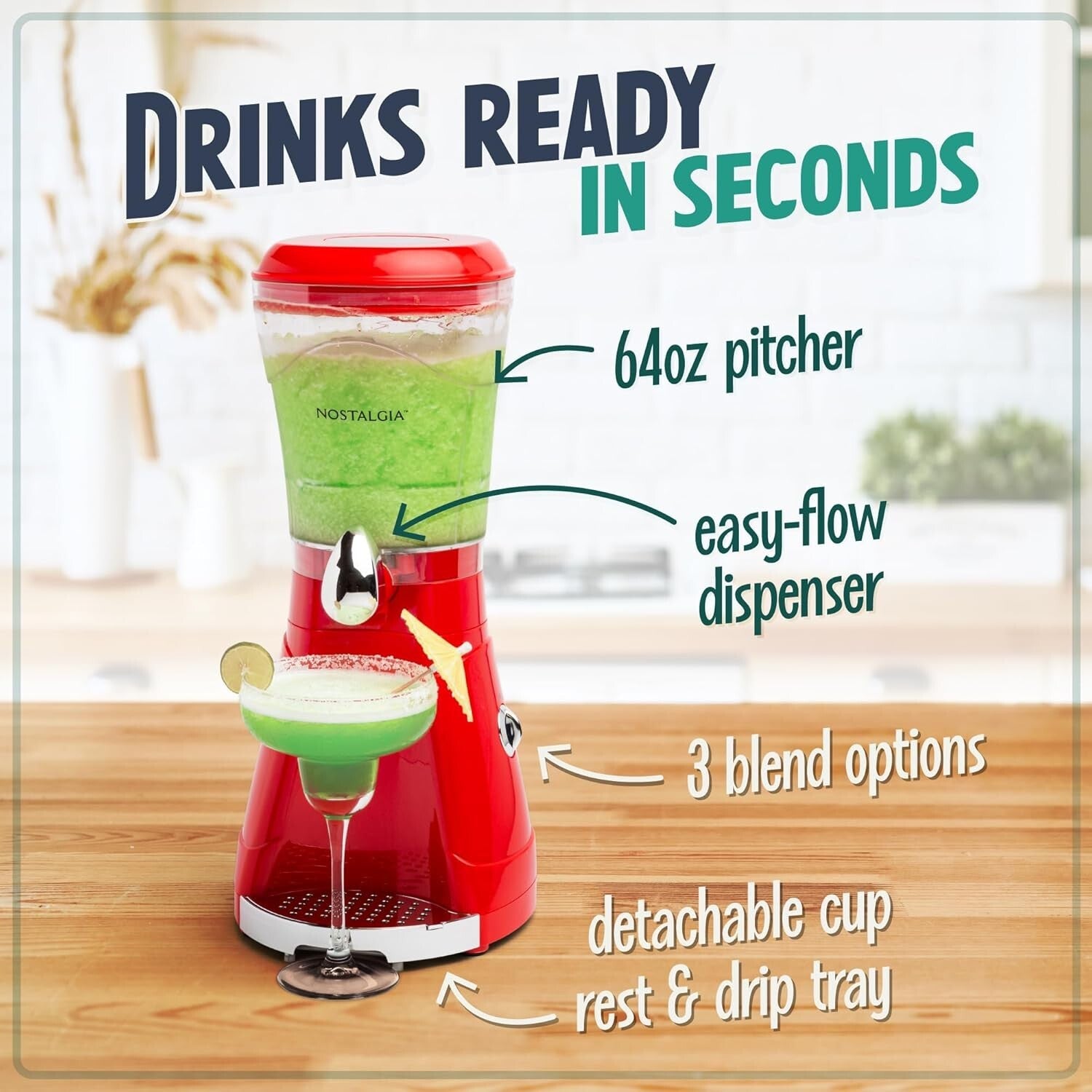 64-Ounce Margarita Machine - Powerful Blender for Smoothies & Slushies