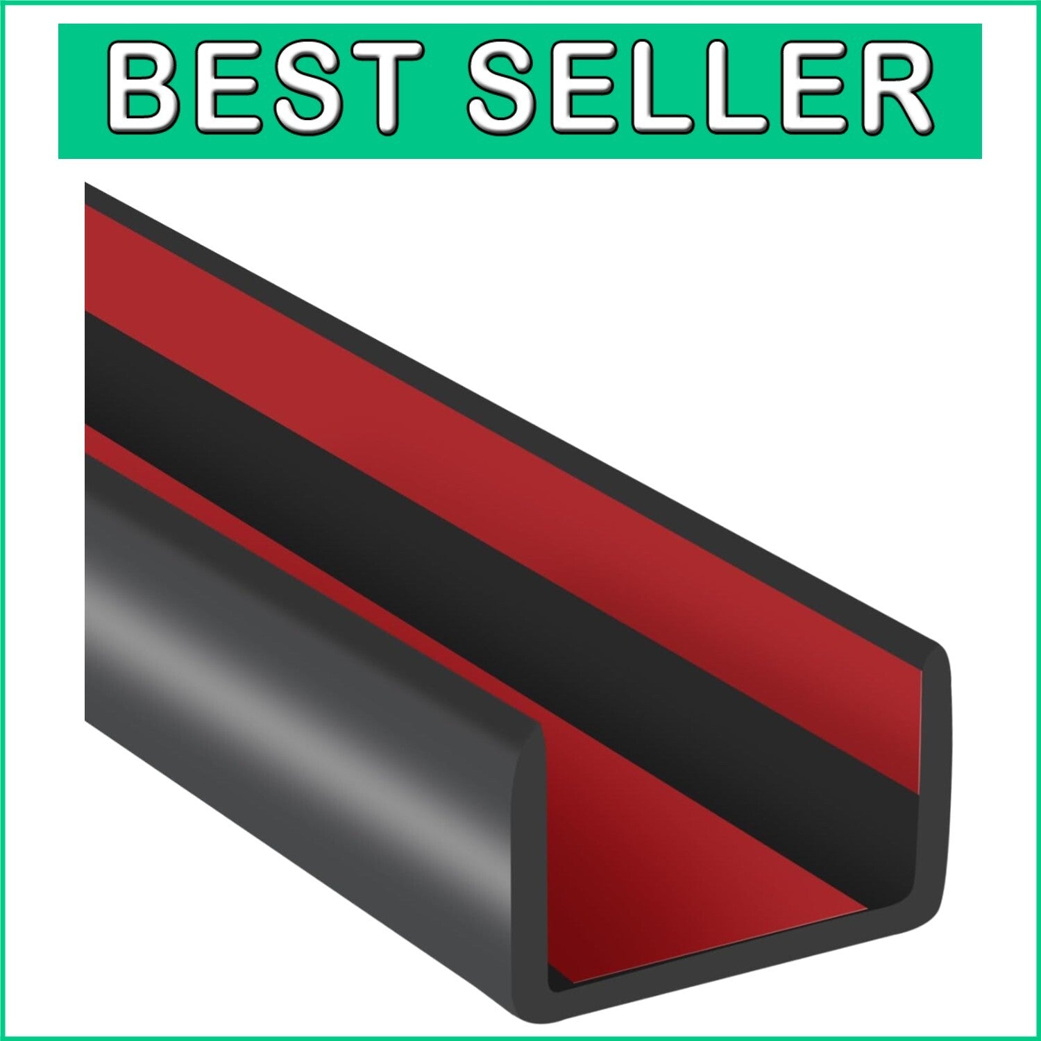 EPDM Rubber 1" Edge Trim - Easy Install Decorative Trim for Cabinets & Desks