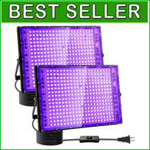 Load image into Gallery viewer, Professional 2 Pack Blacklight Flood Lights – Perfect for Parties &amp; Body Paint