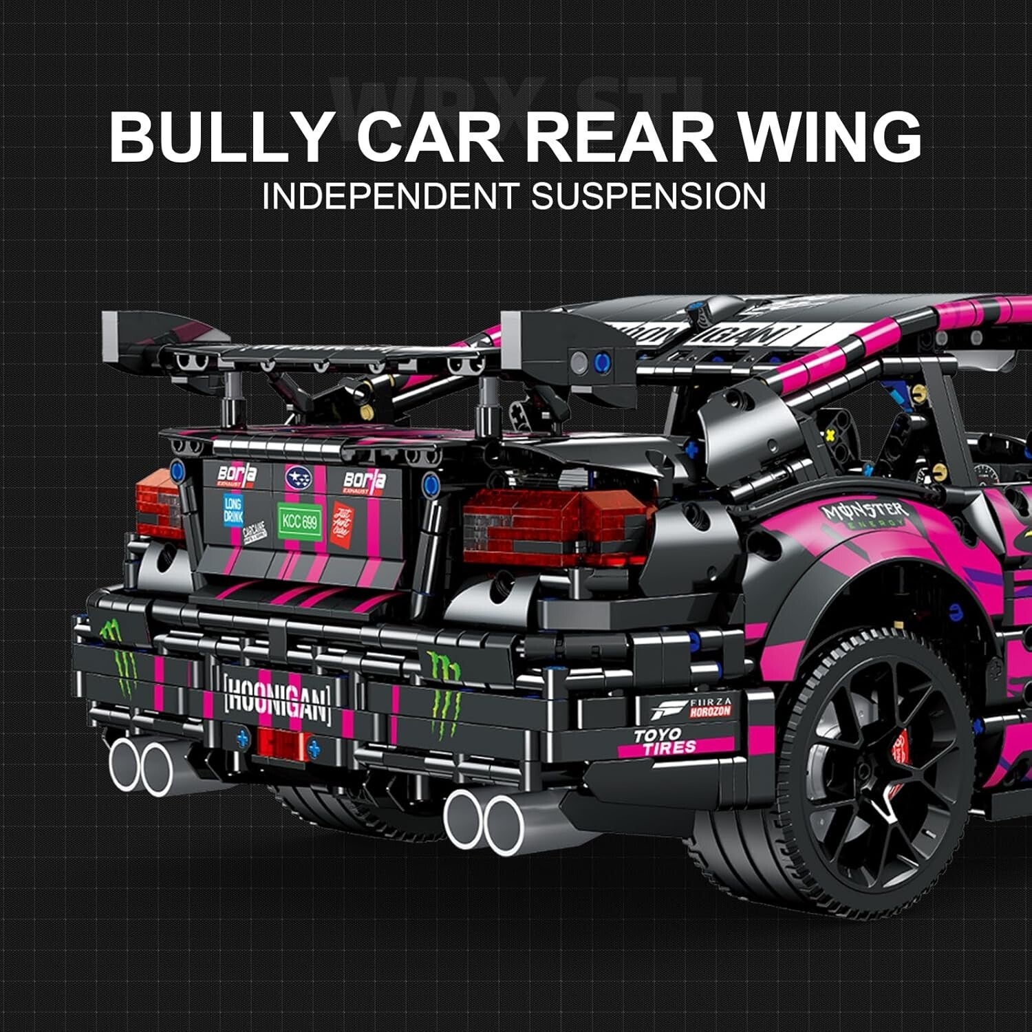 1:8 Scale Race Car Building Toy - Cyberpunk Model Kit for Motorsport Fans