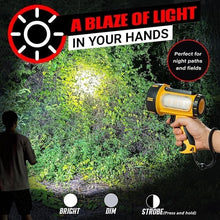 Load image into Gallery viewer, Rechargeable 10000mAh High Lumens Spotlight with 6 Modes for Outdoor Adventures