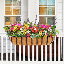 Load image into Gallery viewer, Rust-Resistant 24-Inch Hanging Flower Planter Set with Coconut Liner &amp; Brackets