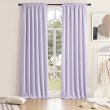 Load image into Gallery viewer, Elegant Lavender Blackout Curtain Panels - 96" Long, Ideal for Modern Home Decor