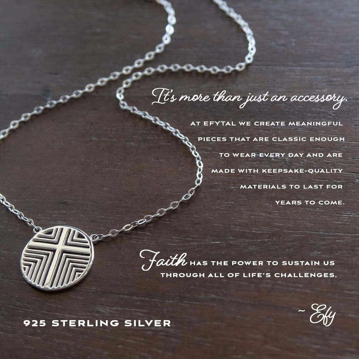 925 Sterling Silver Geometric Cross Pendant Necklace - Meaningful Gift for Teens