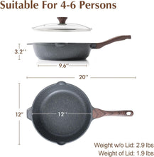 Load image into Gallery viewer, Versatile 5-Quart Saute Pan with PFOA-Free Nonstick Coating for Healthy Cooking