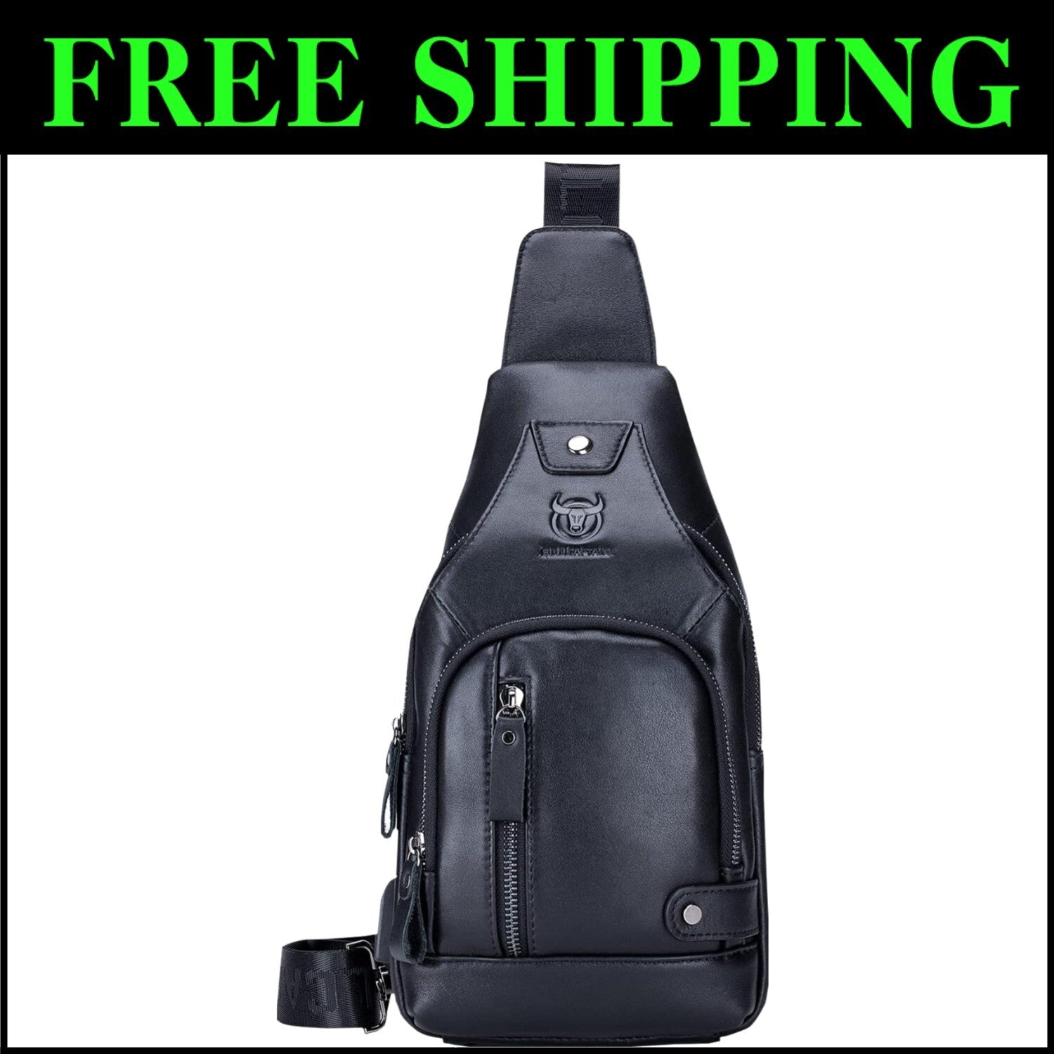 Versatile Genuine Leather Men’s Sling Bag - Casual Crossbody for Essentials