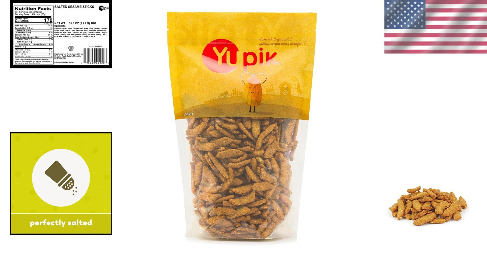 Deliciously Crunchy Salted Sesame Sticks - 6 x 2.2 lb for Anytime Snacking