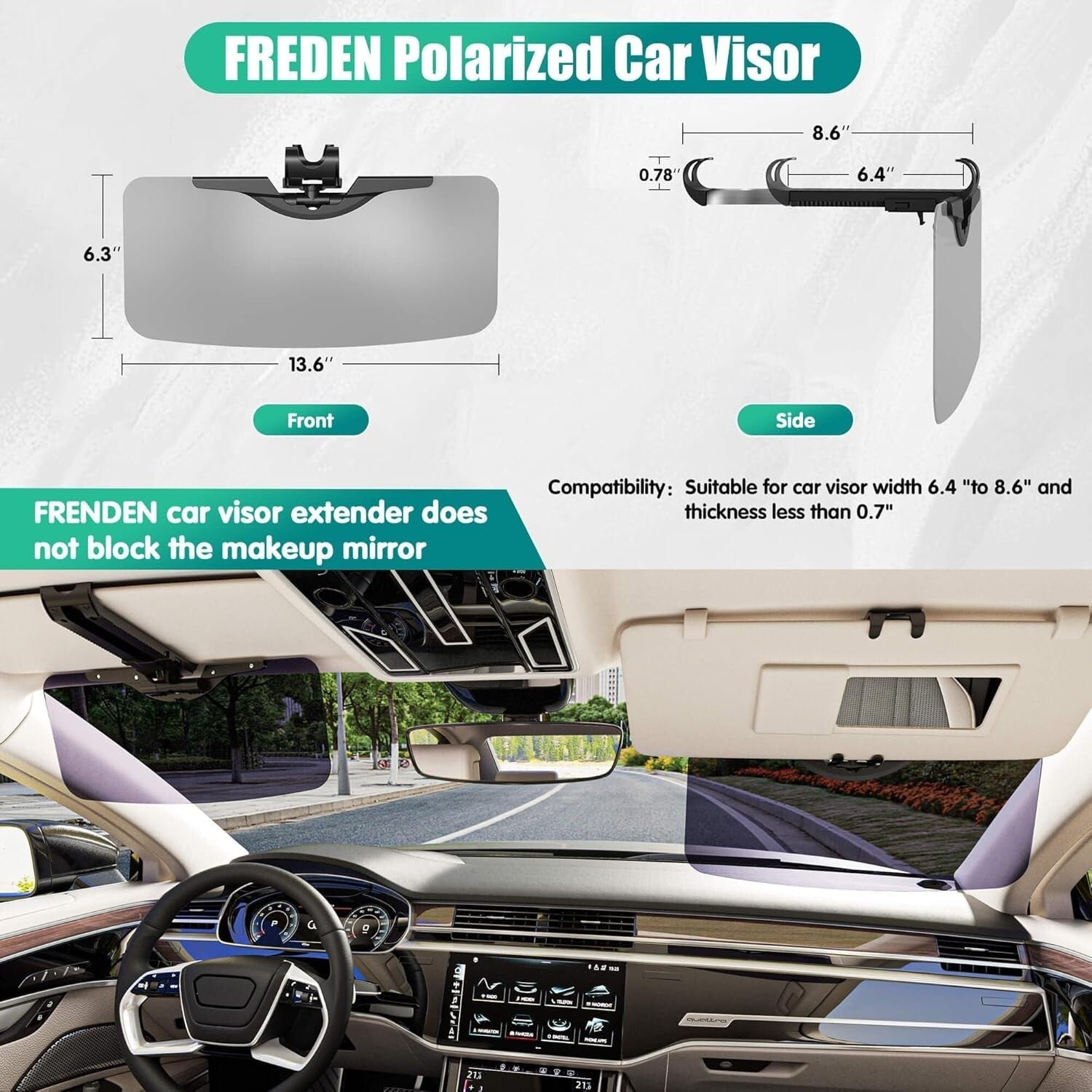 Enhance Driving Comfort: 2-Pack Adjustable Sun Visor Extenders for Cars