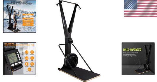 Adjustable 10-Speed Ski Training Machine with Ergonomic Handles and Display