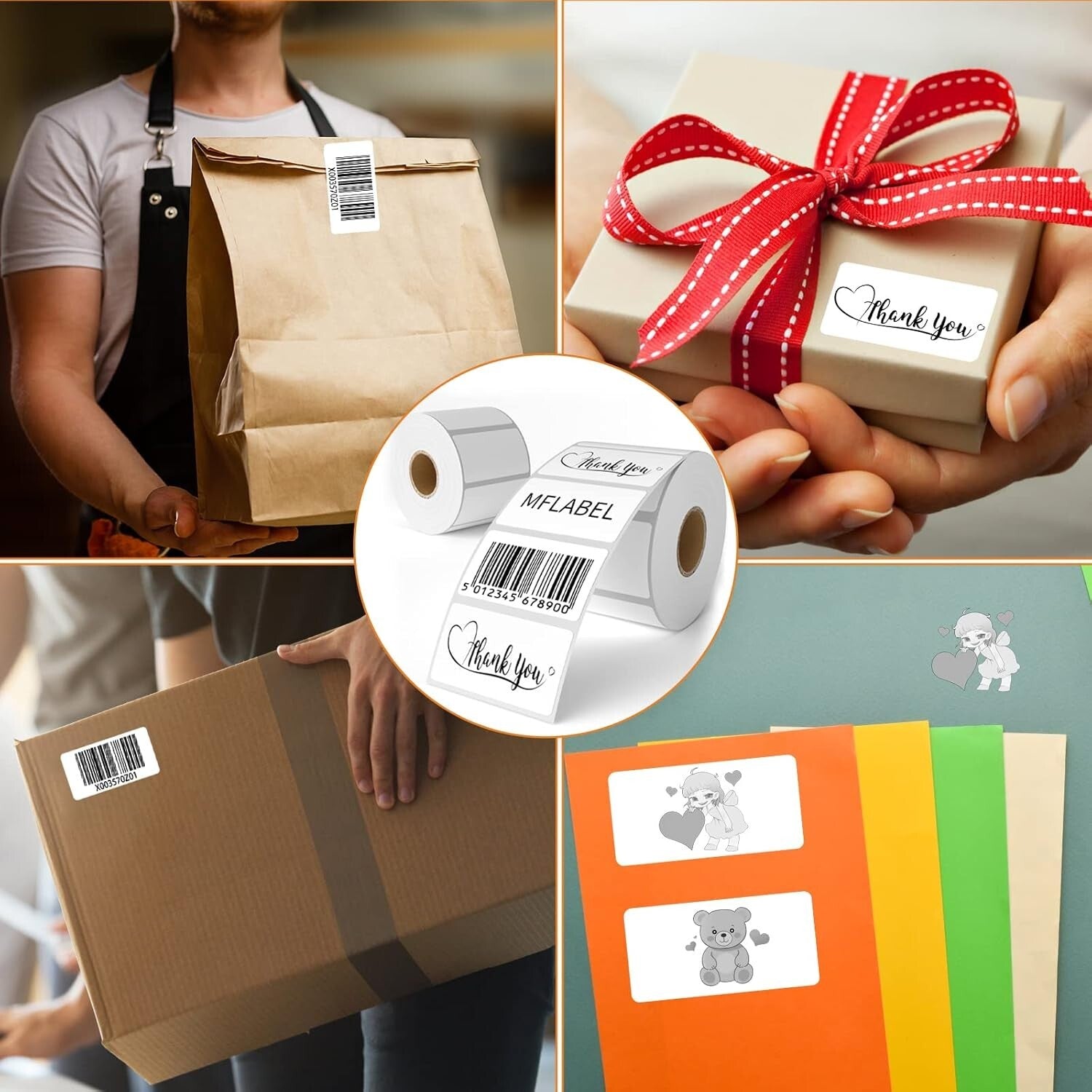 12 Rolls of Fade-Proof Thermal Labels for Shipping - 2.25'' x 1.25'' Rectangular