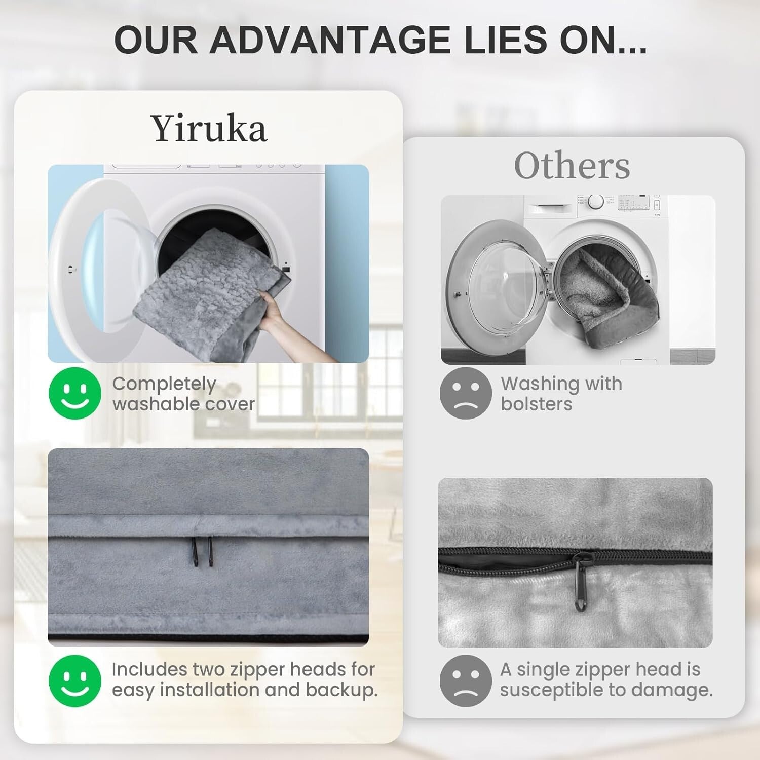 XL Orthopedic Dog Bed with Removable Cover - Waterproof and Non-Slip Grey Design