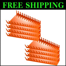 Load image into Gallery viewer, Compact Metal Wrench Organizer for Wall or Drawer - 104 Slots, 8 Orange Racks