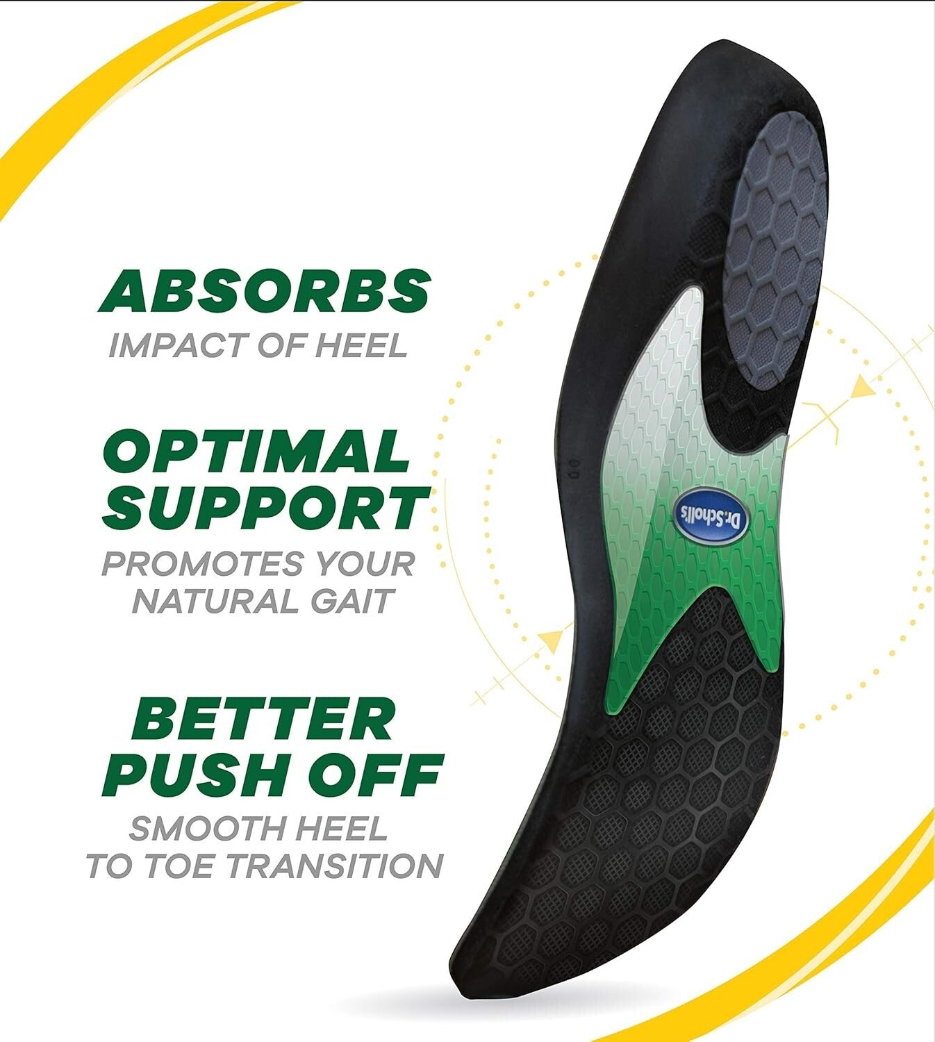 Shock-Absorbing Running Insoles for Men & Women - Prevent Plantar Fasciitis