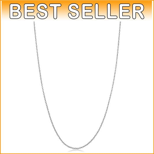 Lightweight 14k White Gold Rope Chain Necklace - Ideal Gift for Any Occasion