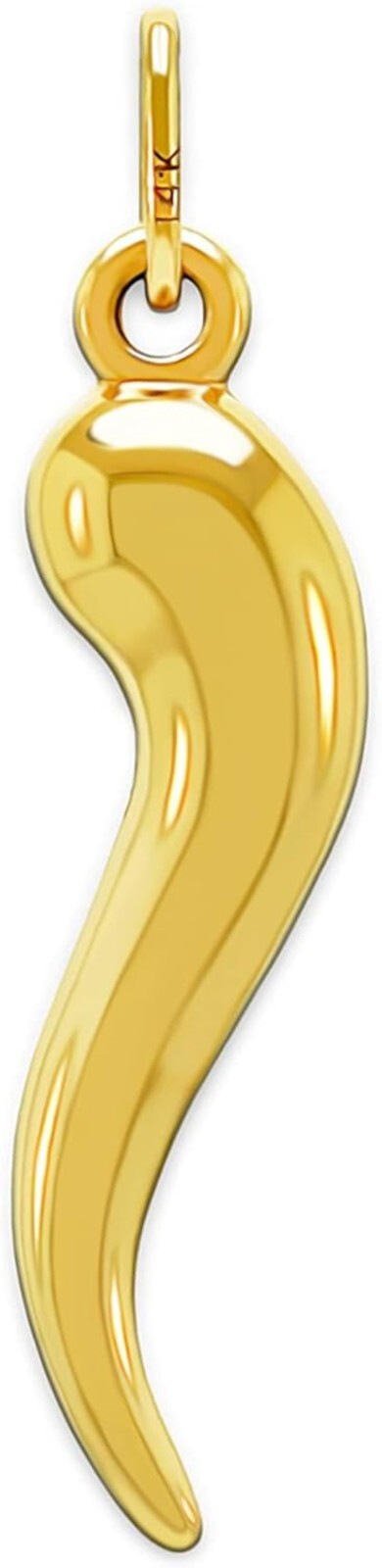 Luxury Italian Horn Pendant Necklace - 10K Gold, Gift-Ready, Adjustable Length