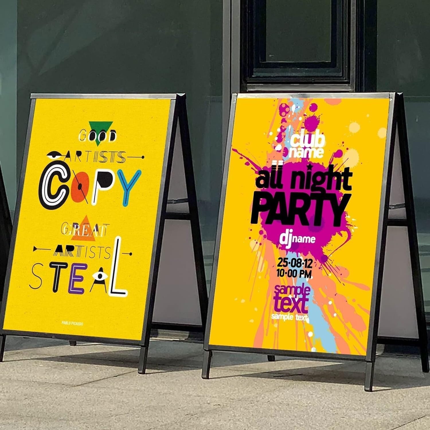 Heavy-Duty A-Frame Sidewalk Sign 24x36 Inches with Slide-in Poster Feature