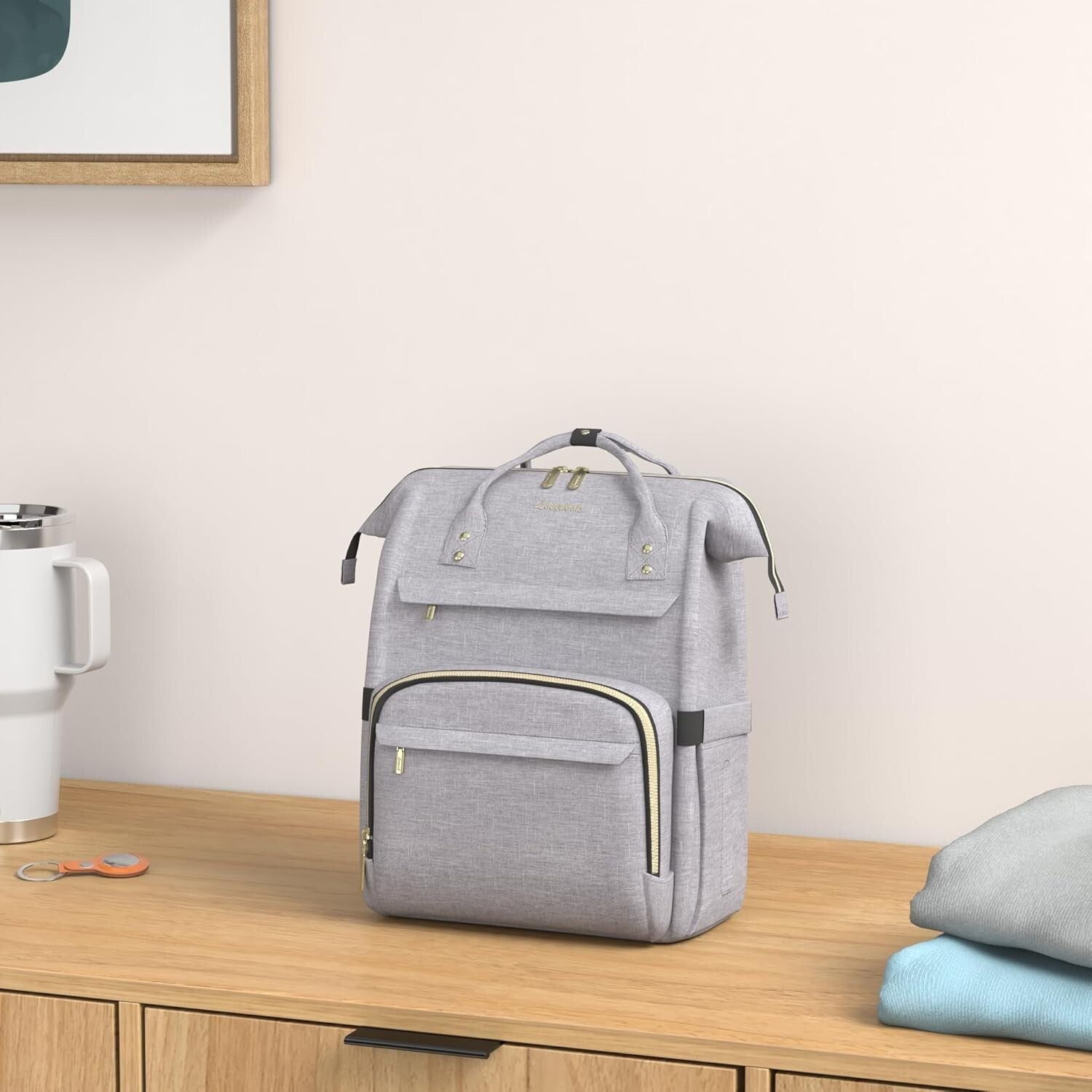 Elegant Water-Resistant Travel Backpack for Women - Laptop Compartment & Charger