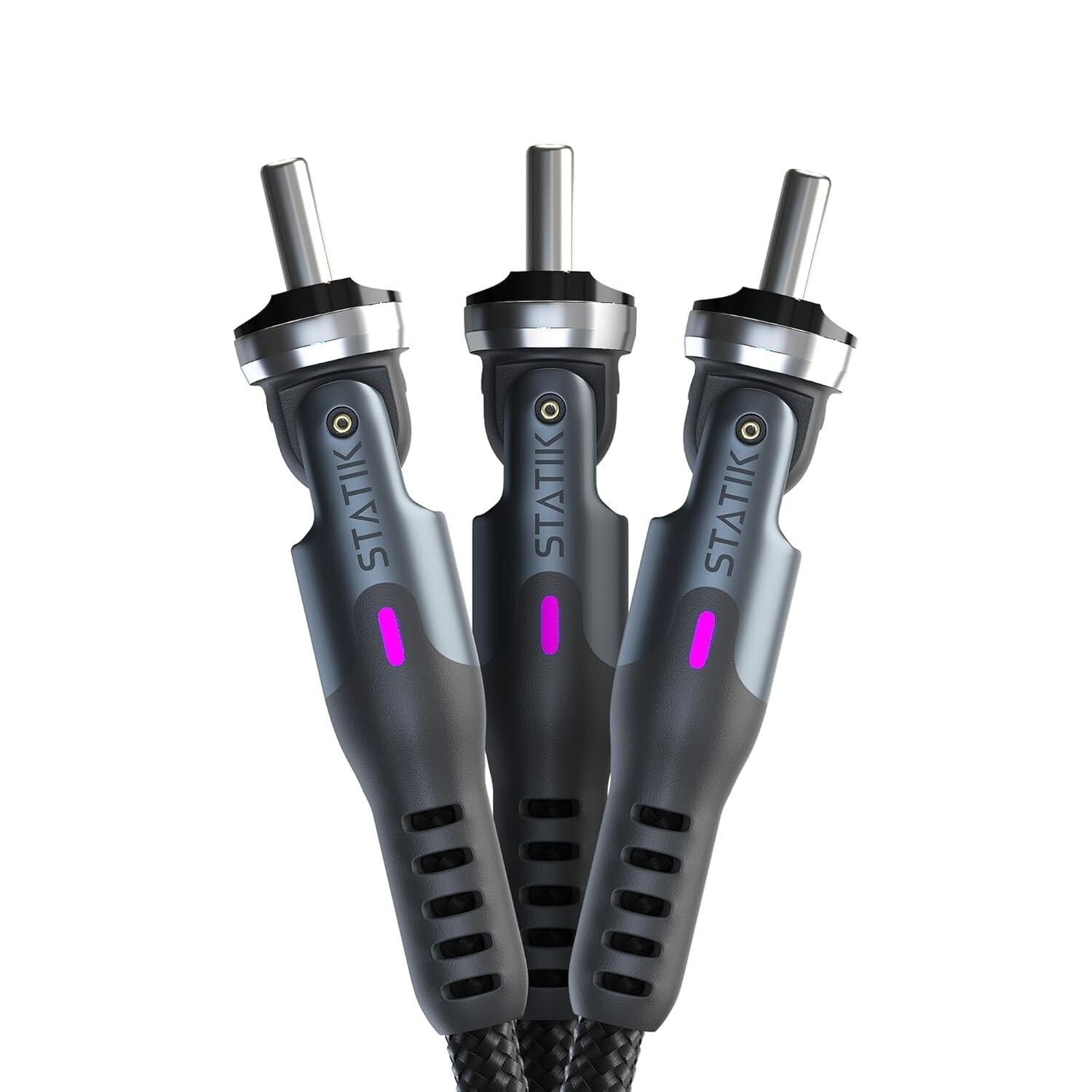 Durable Nylon Braided USB-C Charger 90° Right Angle with LED Indicator, 3-Pack