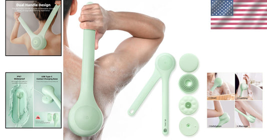 Rechargeable Electric Body Scrubber with Three Heads – Perfect Skin Pampering