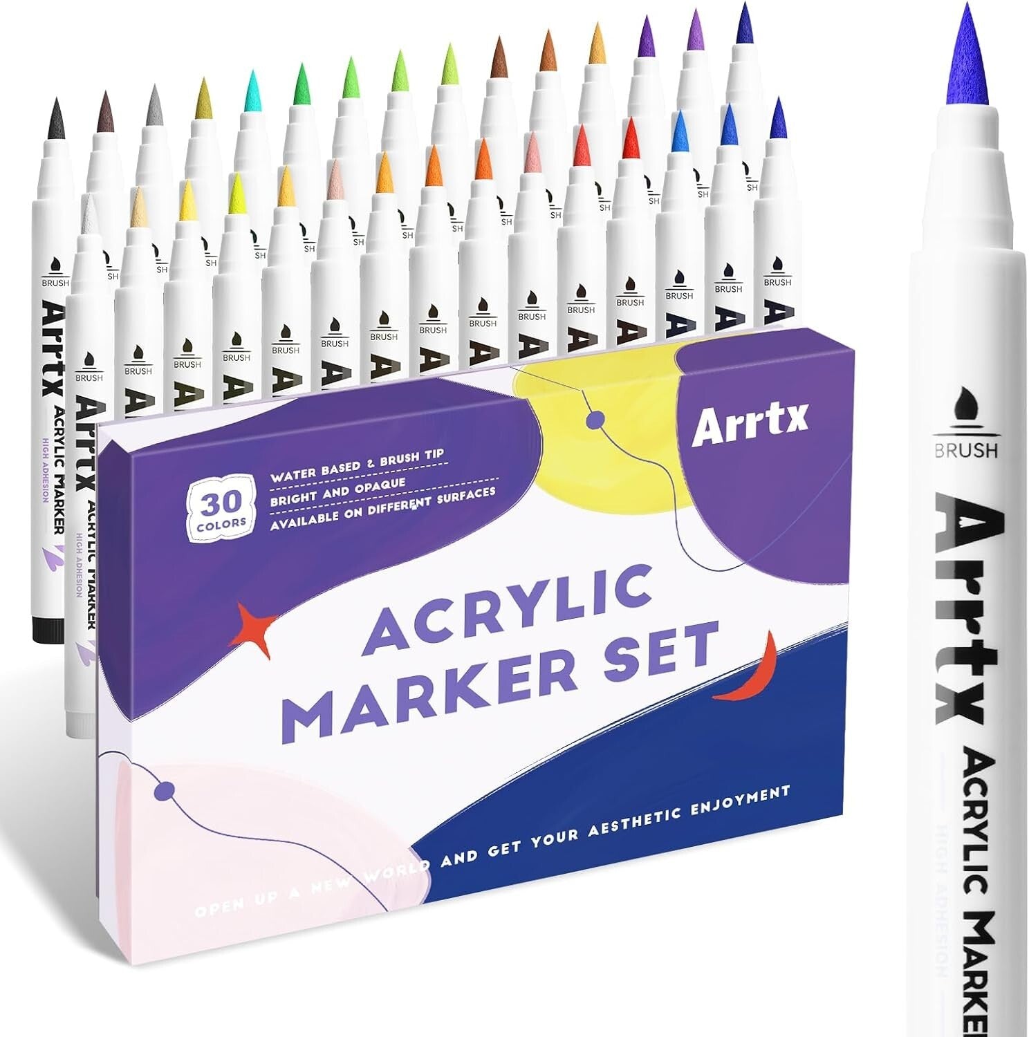 Ultimate 30 Colors Acrylic Paint Pens Set - Quick-Dry & Waterproof Art Supplies