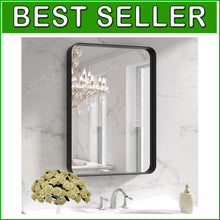 Load image into Gallery viewer, Contemporary Rectangular Bathroom Mirror in Matte Black - Shatterproof &amp; Secure