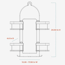 Load image into Gallery viewer, Adjustable Stainless Steel Shower Caddy with 4 Expandable Baskets for Storage