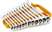 Load image into Gallery viewer, Alloy Steel 16-Piece Ratcheting Wrench Set for Mechanics with Storage Rack