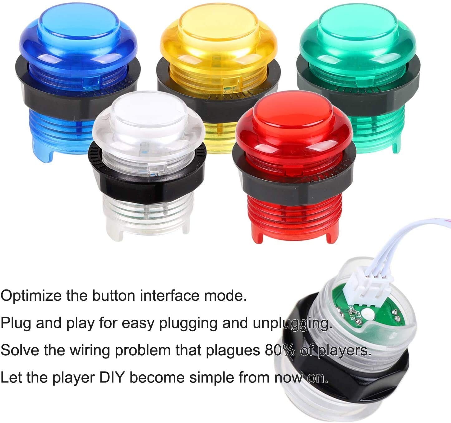 Customizable 2-Player Arcade Games DIY Kit - Joysticks & Colorful LED Buttons
