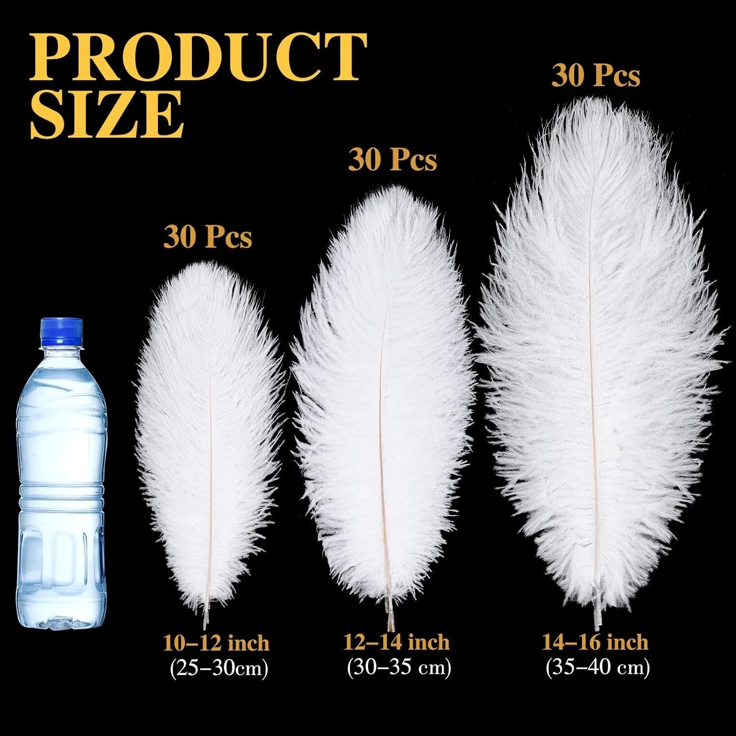 Versatile 90 Pcs Natural Ostrich Feathers - Perfect for Weddings and Parties