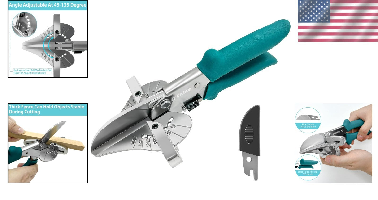 Durable Miter Shears with SK5 Steel Blade & Protective Sheath for Safe Crafting