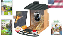 Load image into Gallery viewer, Dual-Bin Bird Feeder with Camera - Solar Powered, Weather Resistant, DIY Options