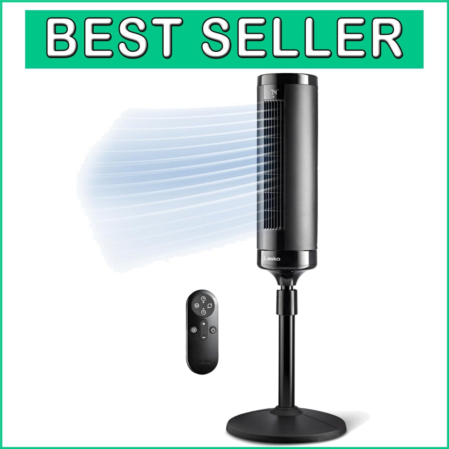 Elevation 42”-54” Adjustable Tower Fan with 31 ft/s Airflow & Remote Control