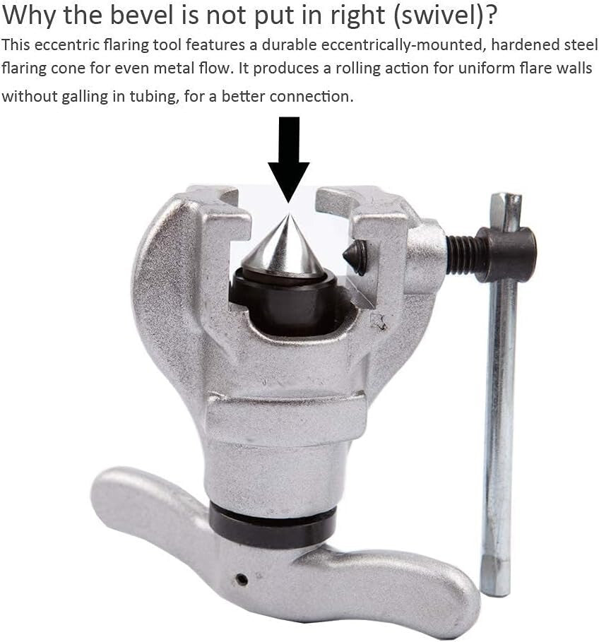 Compact Tubing Flaring Tool with 7 Die Sizes - Ideal for Refrigeration Projects