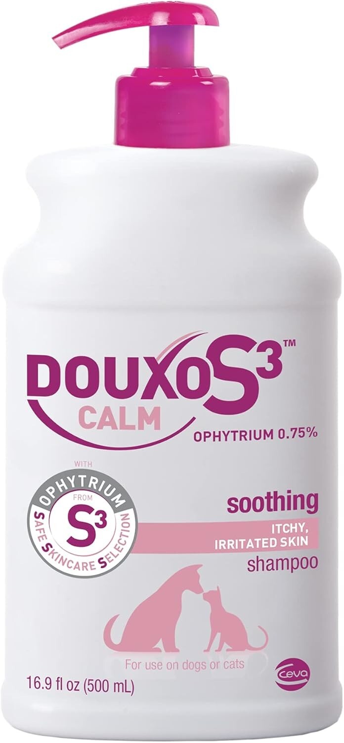 S3 Calm Pet Shampoo 16.9 oz - Ophytrium Infused Anti-Itch Relief for All Breeds
