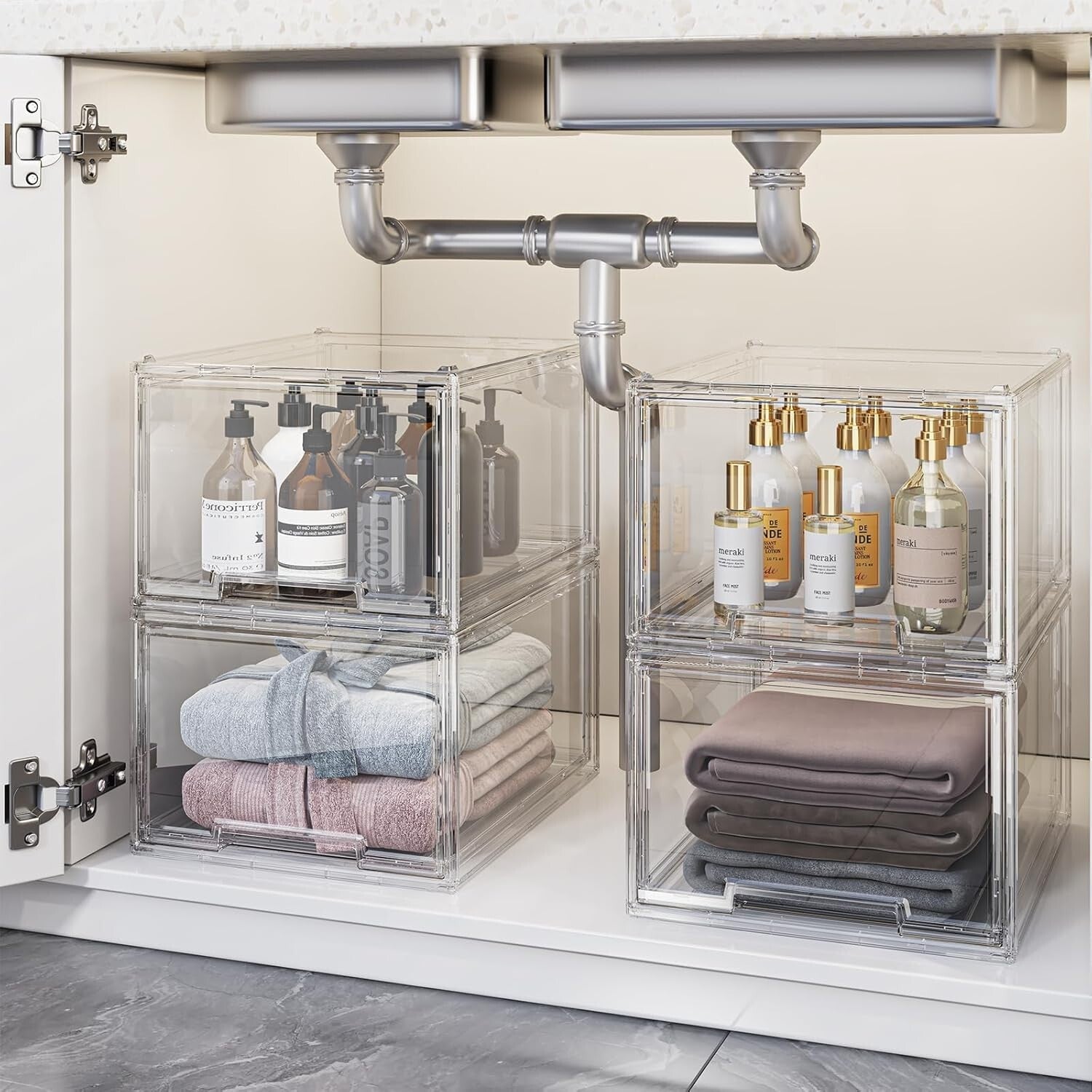 Durable 2 Drawer Clear Acrylic Desktop Organizers - Versatile Storage Solution