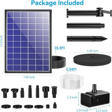 Load image into Gallery viewer, DIY Solar Water Pump Kit for Bird Baths with Long Cable &amp; Multiple Spray Options