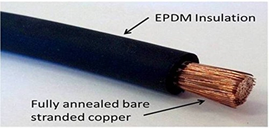 Heavy-Duty 1/0 Gauge 50ft Total Copper Battery Cable for Automotive & Solar Use