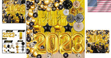 Load image into Gallery viewer, Reusable 2023 Graduation Balloon Arch Kit - Gold &amp; Black Decorations Pack of 115