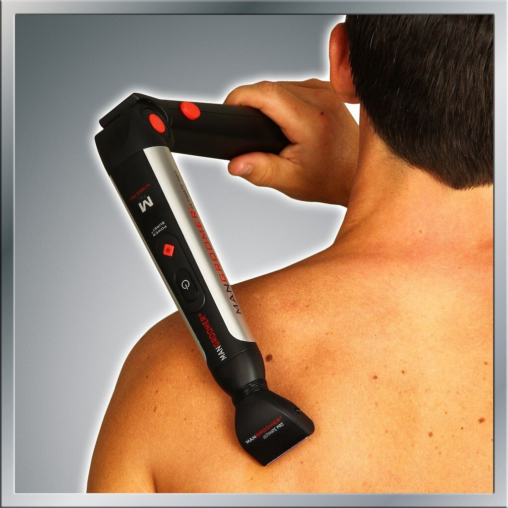 Rechargeable Back Shaver with Adjustable Shock Absorber Heads and Power Burst